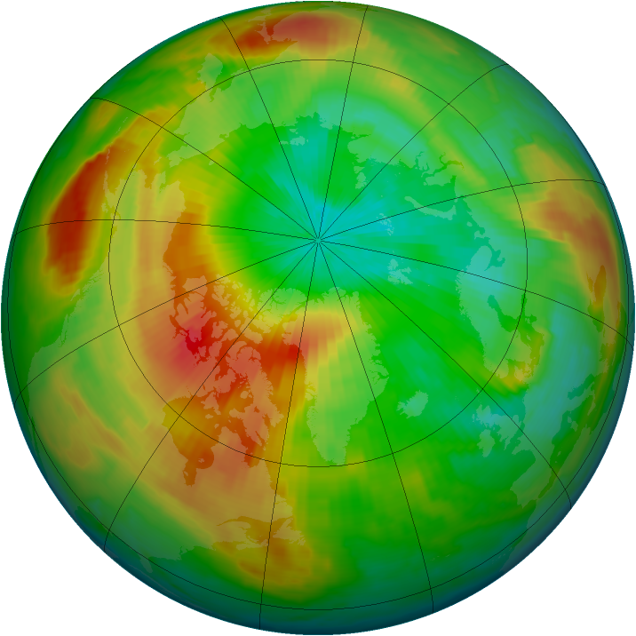 Arctic ozone map for 11 April 1997